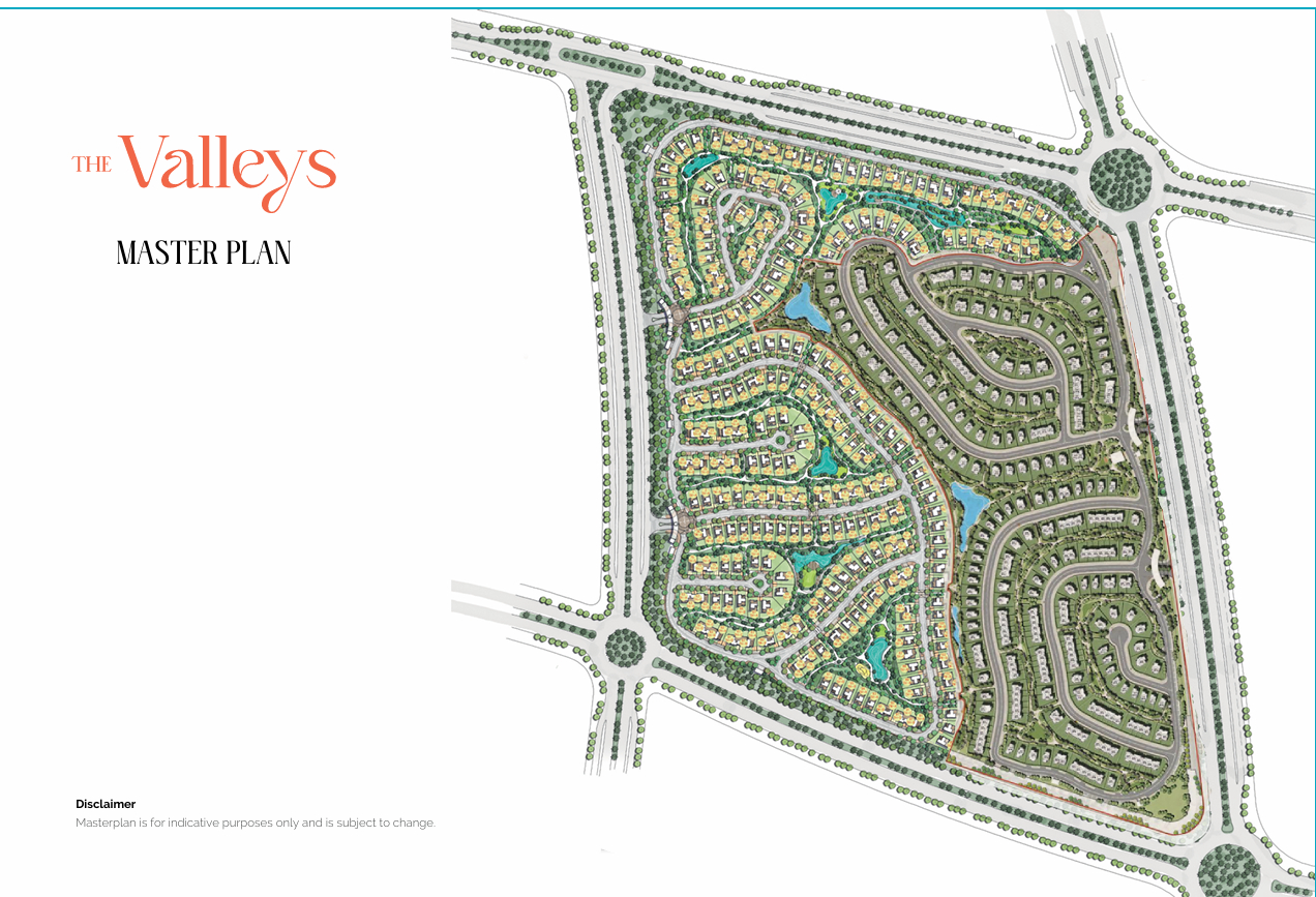 كمبوند ذا فاليز المستقبل سيتي حسن علام للتطوير العقاري - The Valleys Mostakbal City Compound المخطط العام