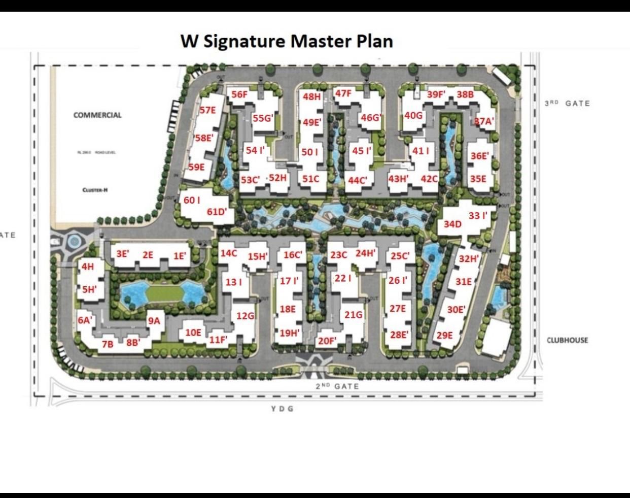 كمبوند دبليو سيجنتشر التجمع الخامس واتر واي العقارية - W Signature New Cairo Compound المخطط العام