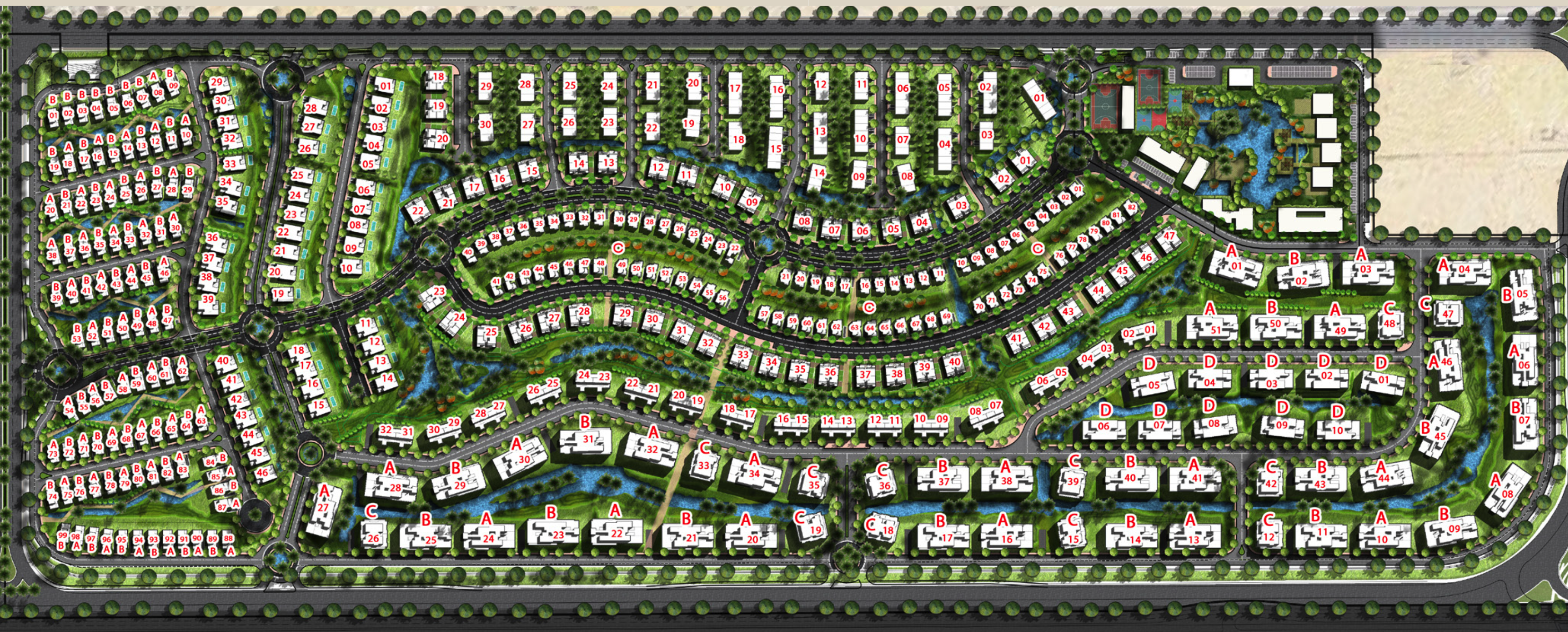 كمبوند ذا كريست القاهرة الجديدة الكازار للتطوير العقاري - The Crest New Cairo Compound المخطط العام