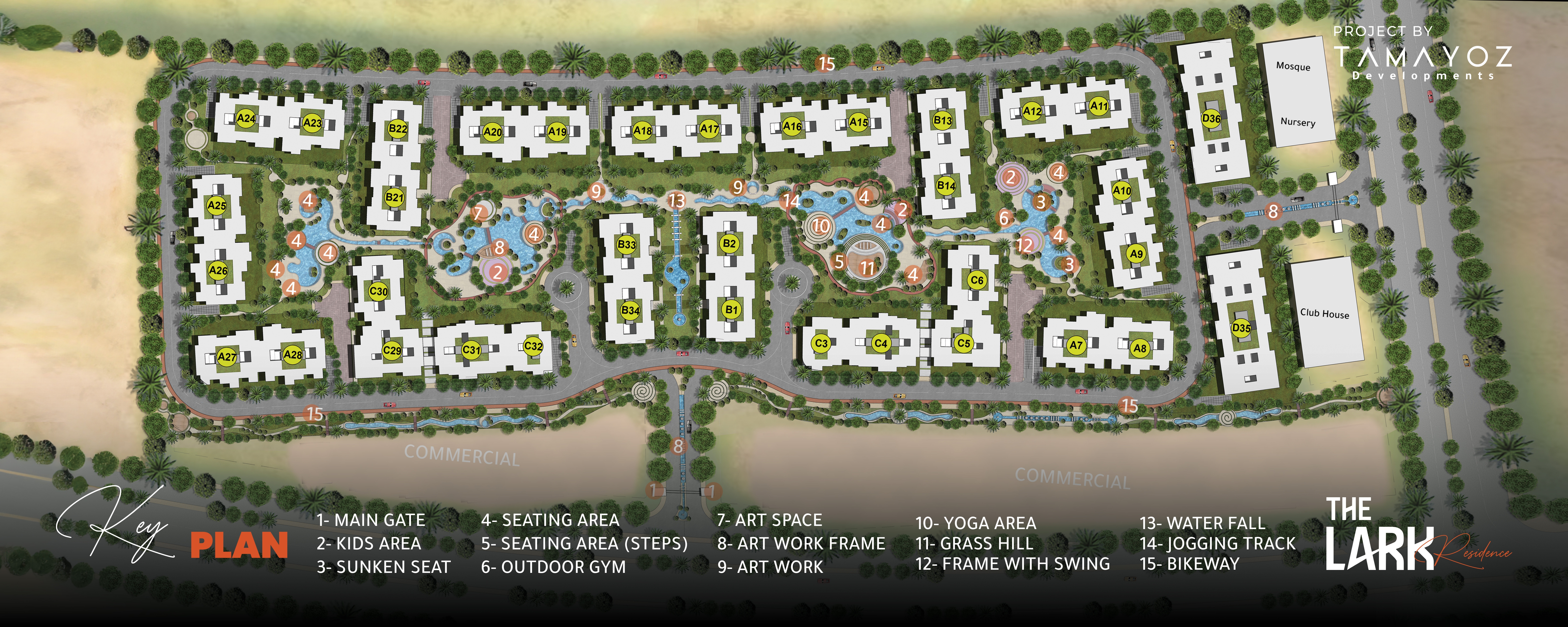 The Lark Residence New Cairo Compound Tamayoz Developments Master Plan