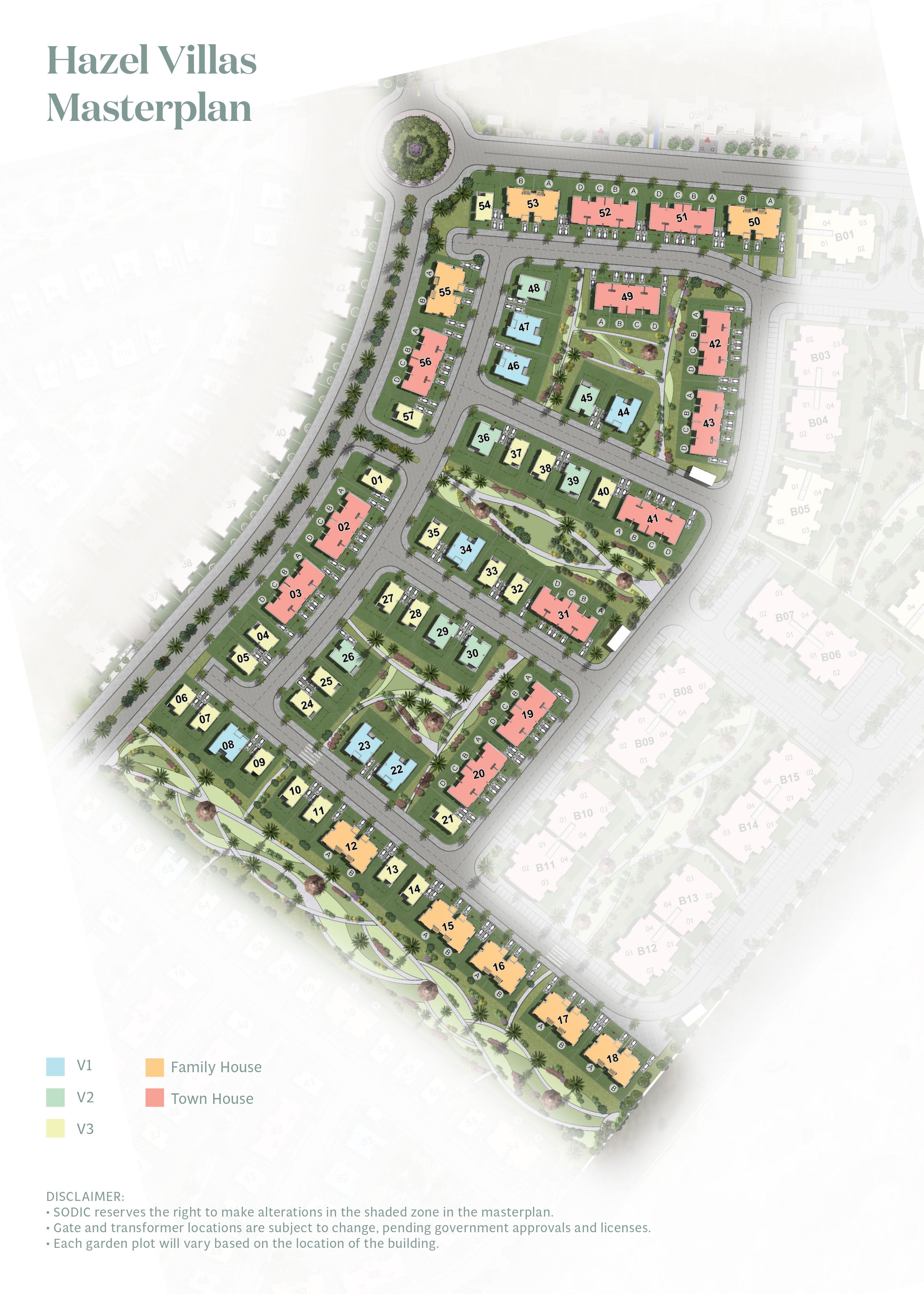 كمبوند هازل القاهرة الجديدة سوديك للتطوير العقاري - Hazel Residence New Cairo Compound المخطط العام