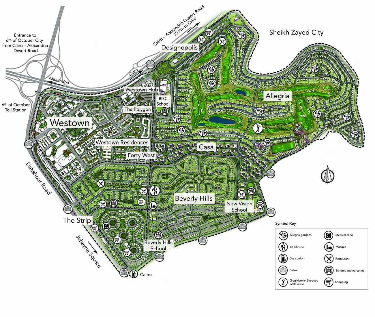 كمبوند بيفرلي هيلز الشيخ زايد سوديك للتطوير العقاري - Beverly Hills Sheikh Zayed Compound المخطط العام