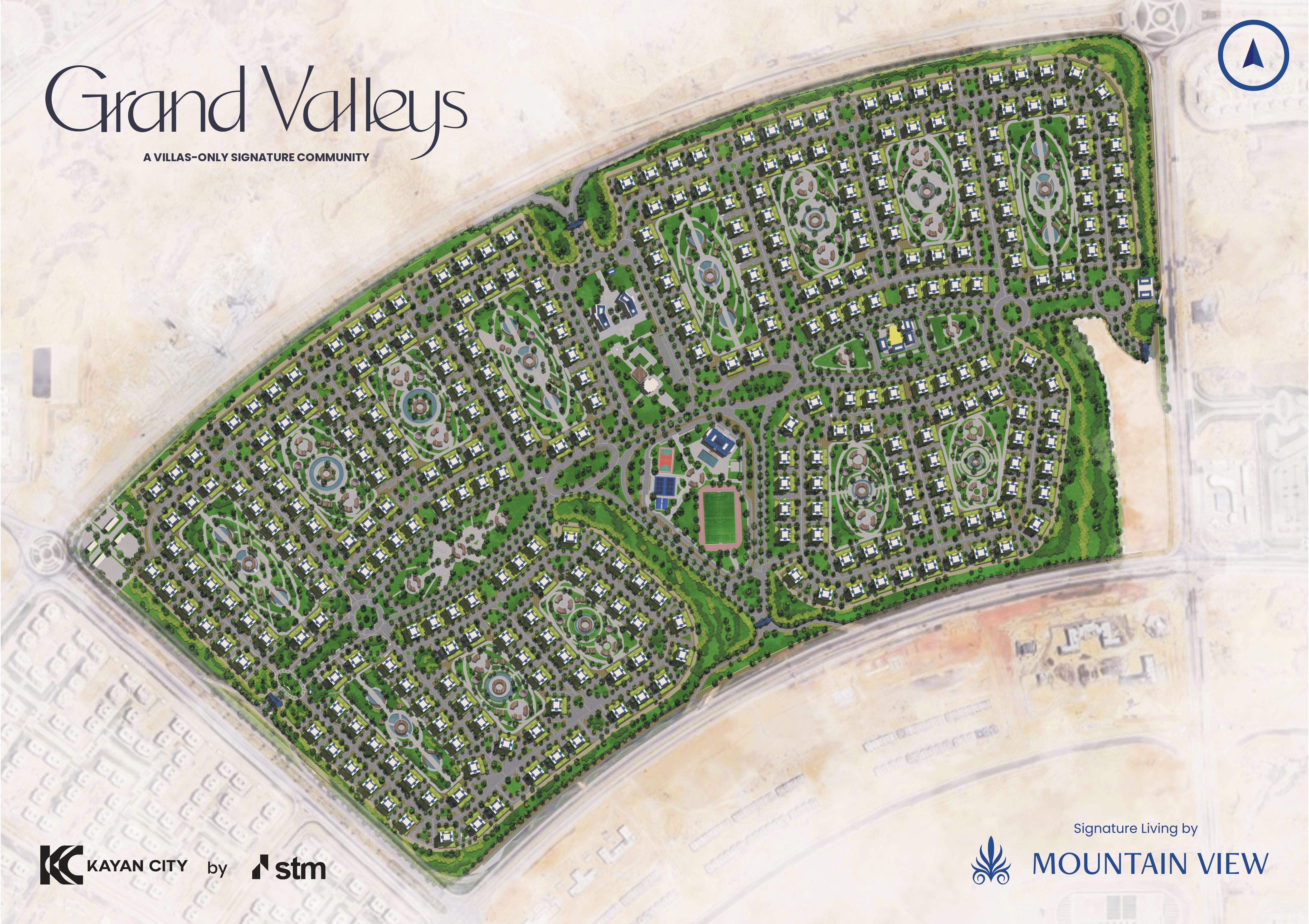 كمبوند جراند فاليز العاصمة الإدارية الجديدة ماونتن فيو للتطوير العقاري - Grand Valleys New Capital Compound المخطط العام