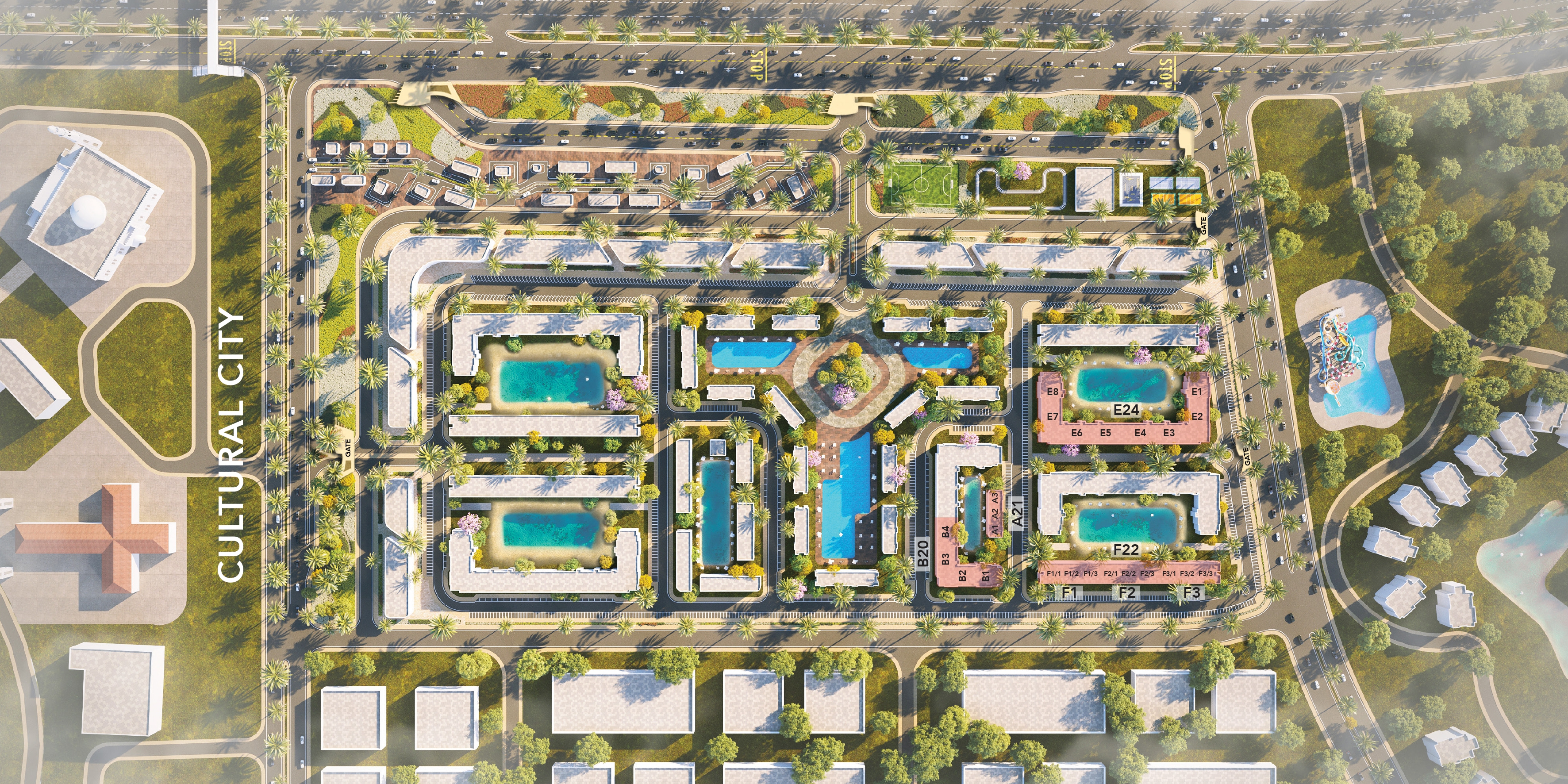قرية العلمين لاجونز الساحل الشمالي مدن للتطوير العقاري - Al Alamein Lagoons North Coast Village المخطط العام