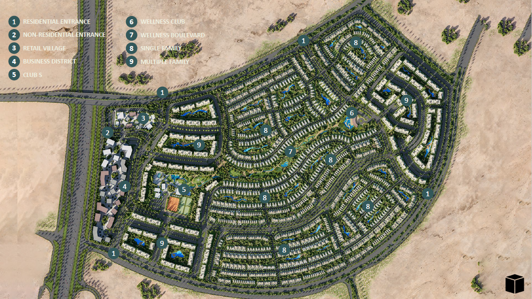 كمبوند ايست فالي المستقبل سيتي سوديك للتطوير العقاري - East Vale Compound Mostakbal City  المخطط العام