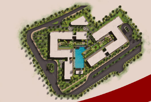 كمبوند ذا ريد ريزيدنس التجمع الخامس البروج مصر للتطوير العقاري - The Red Residence Compound New Cairo المخطط العام