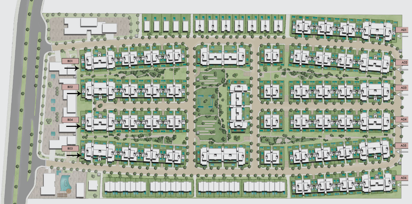 كمبوند تريو جاردنز التجمع الخامس إم تو العقارية - Trio Gardens New Cairo Compound المخطط العام