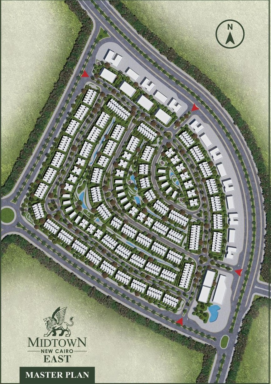 المخطط العام لـ كمبوند ميدتاون التجمع الخامس شركة بيتر هوم - Midtown New Cairo Compound
