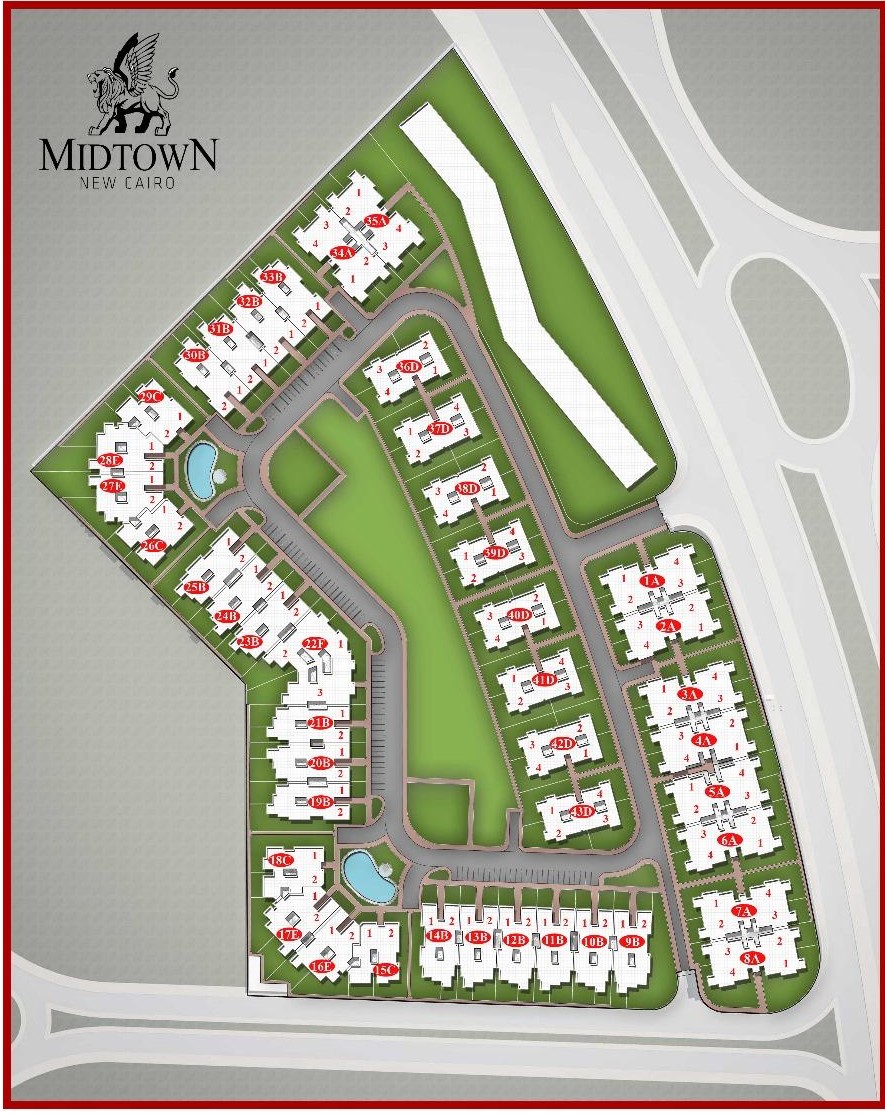 كمبوند ميدتاون التجمع الخامس شركة بيتر هوم - Midtown New Cairo Compound المخطط العام
