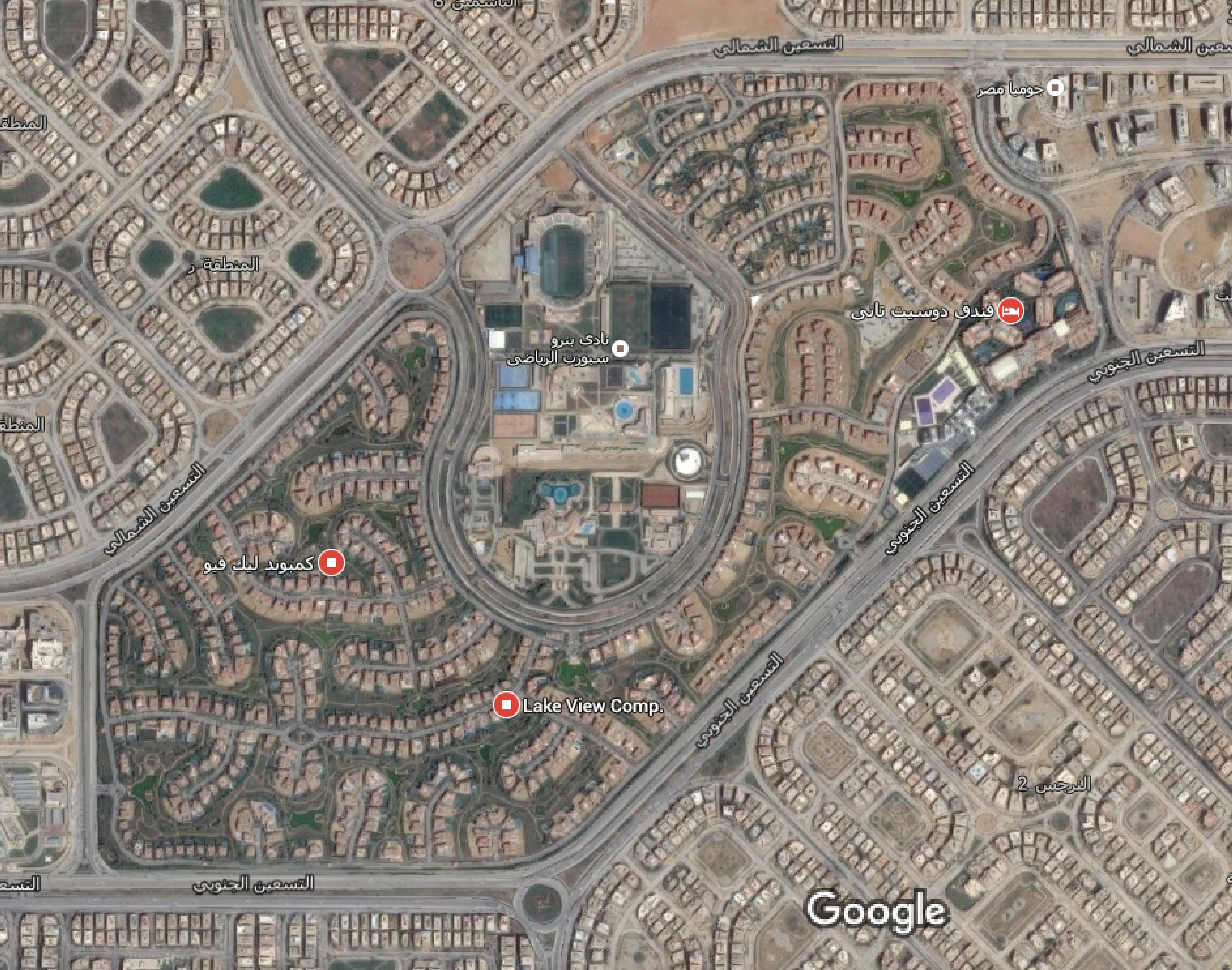 كمبوند ليك فيو التجمع الخامس من الحاذق - Lake View Compound New Cairo المخطط العام