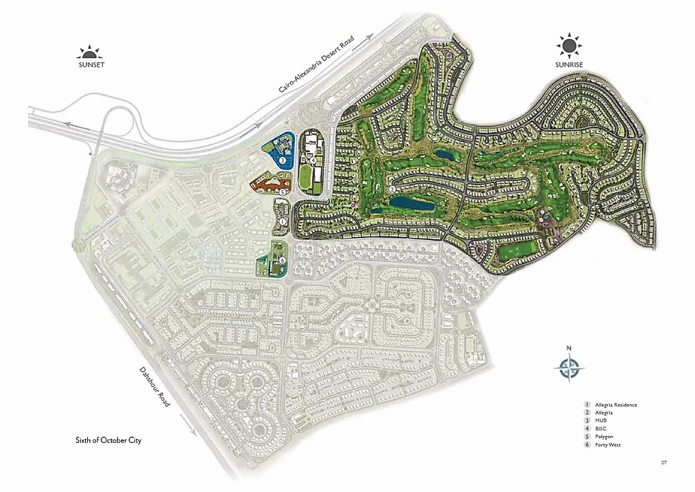 كمبوند اليجريا الشيخ زايد سوديك العقارية - Allegria SODIC Sheikh Zayed المخطط العام