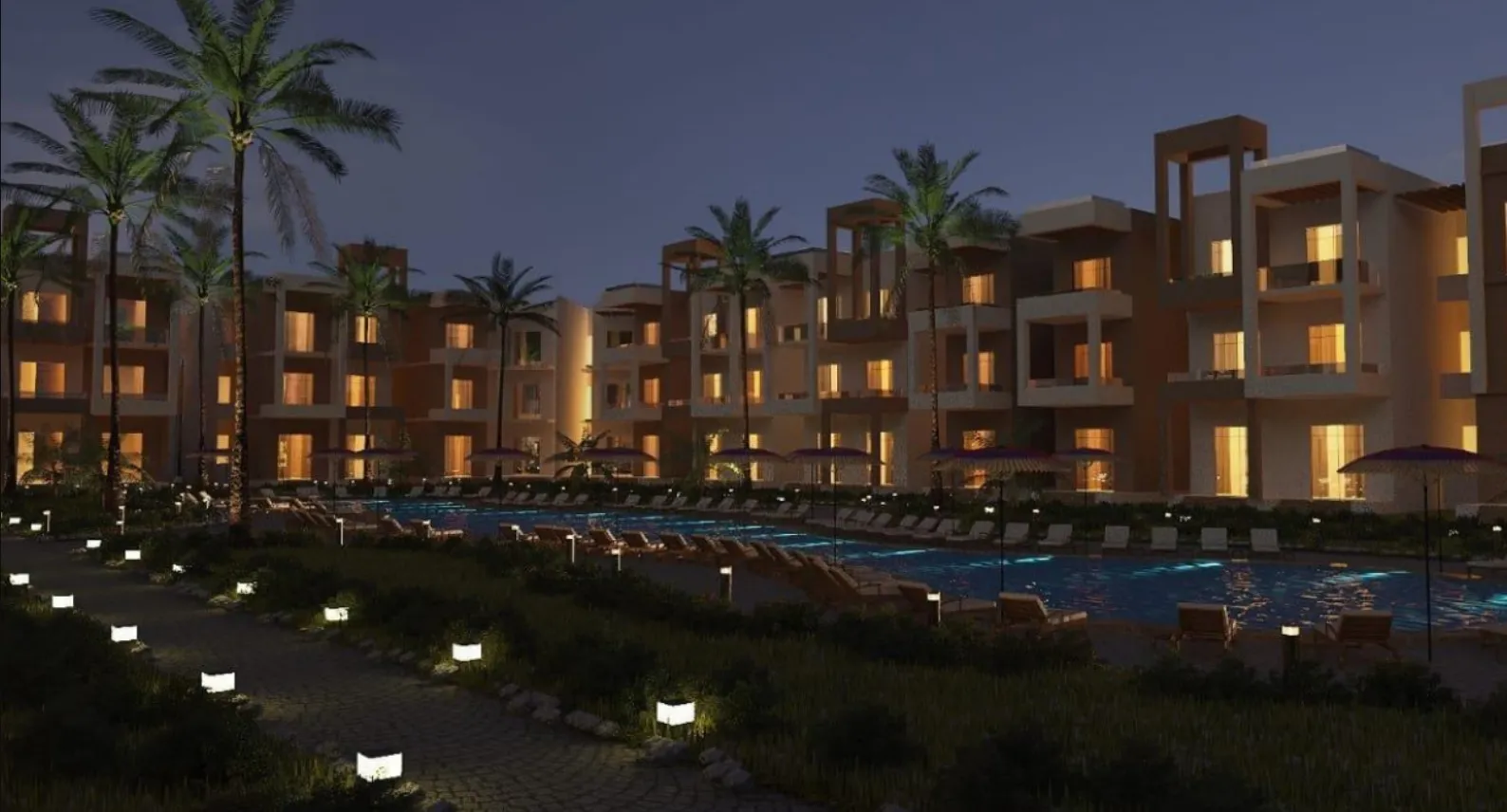 The most distinctive Chalet for sale at Cape Bay Sokhna Village with an area of 143m